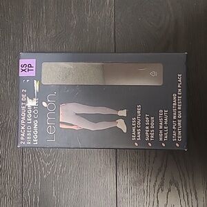 Lemon Ribbed Legging 2-Pack Mocha/Grey XS